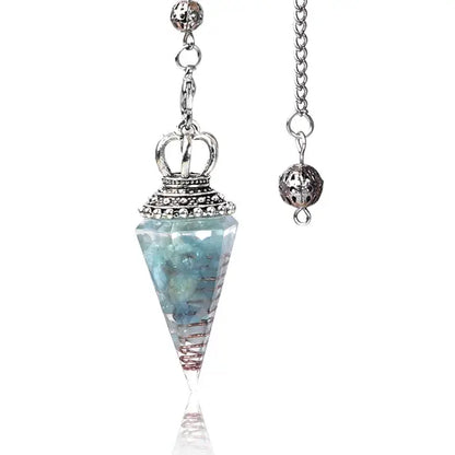 Energy Healing Chakra Orgone Pendulum for Dowsing Divination Pointed Natural Chips Crystal Stone Pendant Yoga Meditation Pendulo